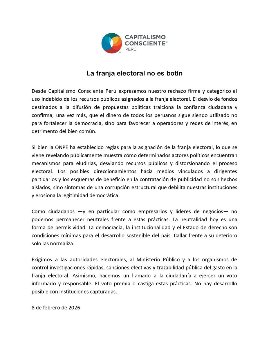 Capitalismo Consciente Peru tweet media