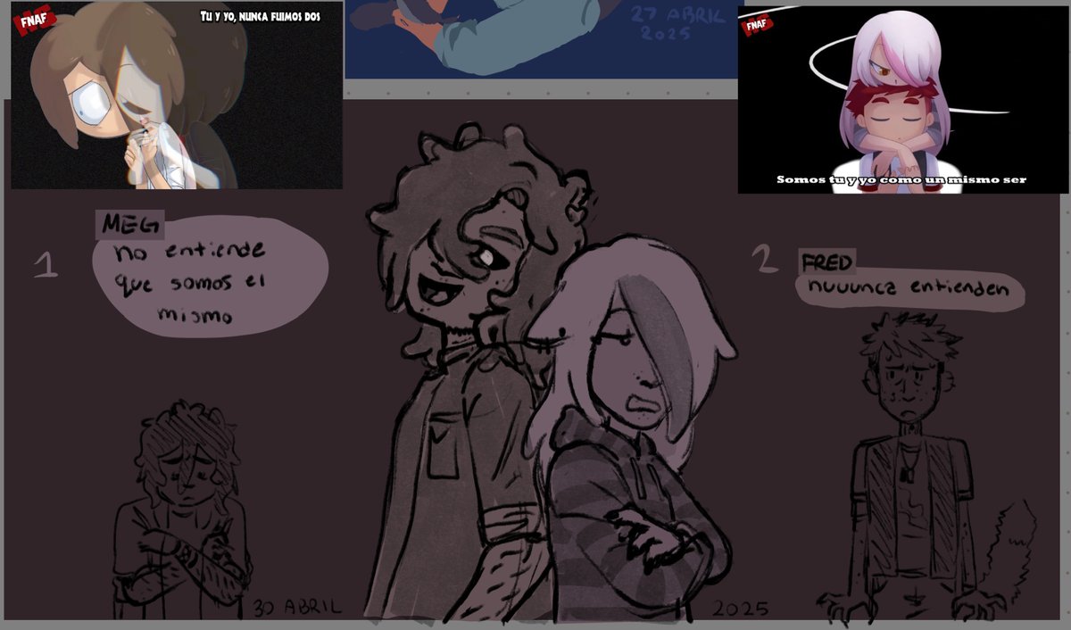 Loops__Cereal's tweet photo. Paralelismos!
Encuentro esta coincidencia taaaan interesante 
Sacado de mis daily doodles, este es #36
[30-ABR-2025]
#fnafhs #fhs #fredangle https://t.co/C6LAvfhI7k