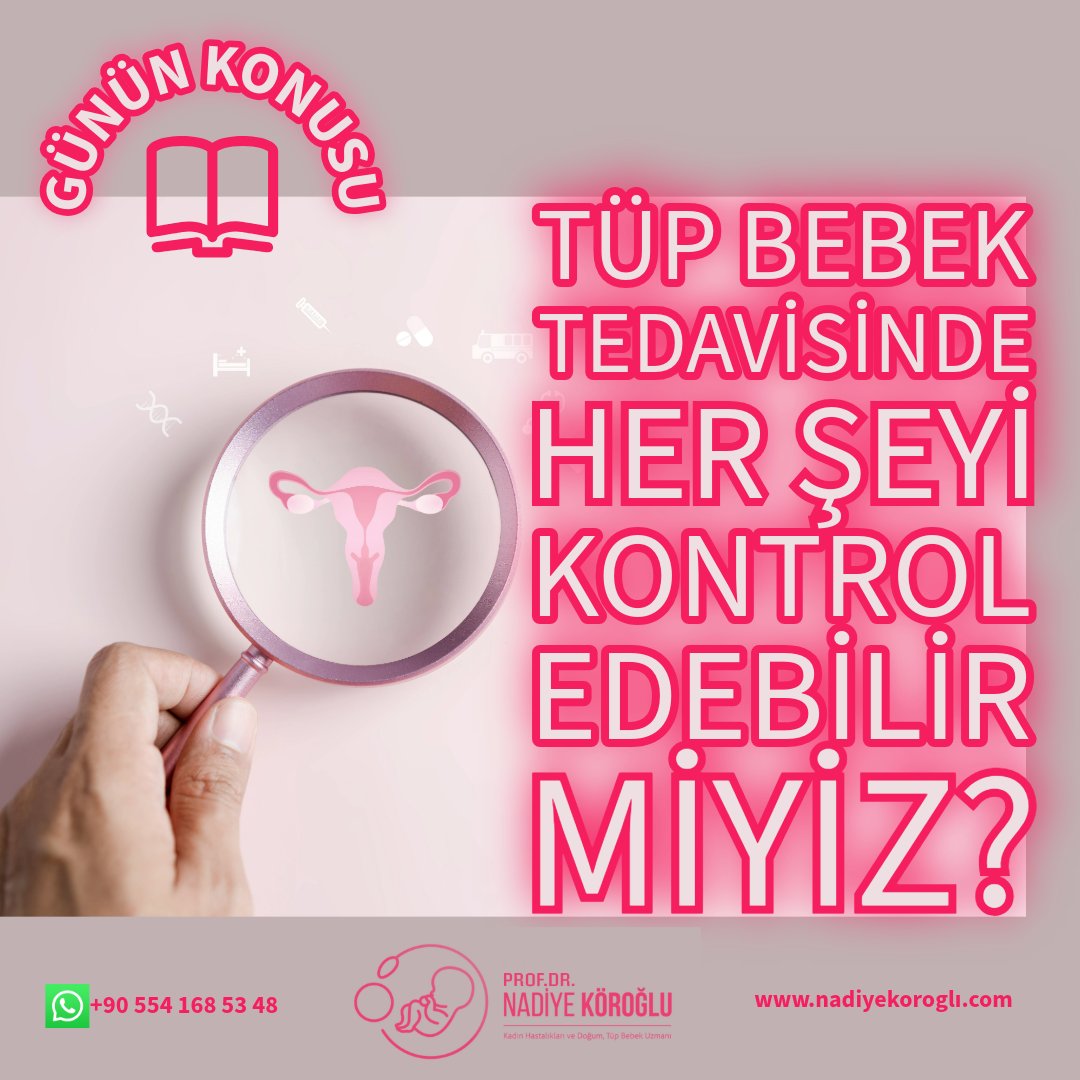 “Tüp bebekte birçok şeyi kontrol edebiliyoruz.
Ama her şeyi değil.”

🔬 Kontrol edebildiklerimiz

Bilim sayesinde; yumurta büyütme protokolünü,
embriyo kültür koşullarını, genetik değerlendirmeyi
ve transfer zamanlamasını yönetebiliyoruz.

🧬 Kontrol edemediklerimiz

Ama