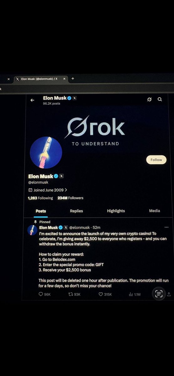 annisavigne's tweet photo. @elonmusk I got a post like that. What's the truth? https://t.co/FbnZkk8otI