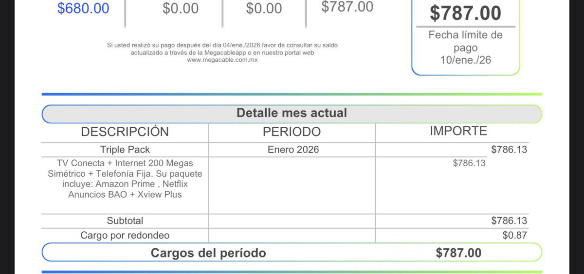 jorgepacheco90's tweet photo. Tenía triple pack con internet de 100megas. A partir del 1 de enero me aumentan a 200 megas y mi factura sin yo solicitarlo. Hablo para regresarme a 100mb y me dicen que ese paquete ya no existe, que solo hay de 200mb en adelante. Ok pero no llega ni a 50mb. Qué pasa @Megacable ? https://t.co/oBfDosoKPr