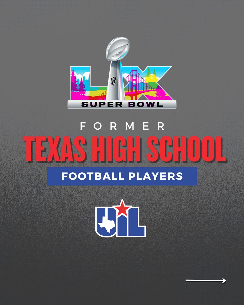 uiltexas's tweet image. Watching the #SuperBowl tonight? Keep an eye out for these former UIL #txhsfb players! 👀 🏈