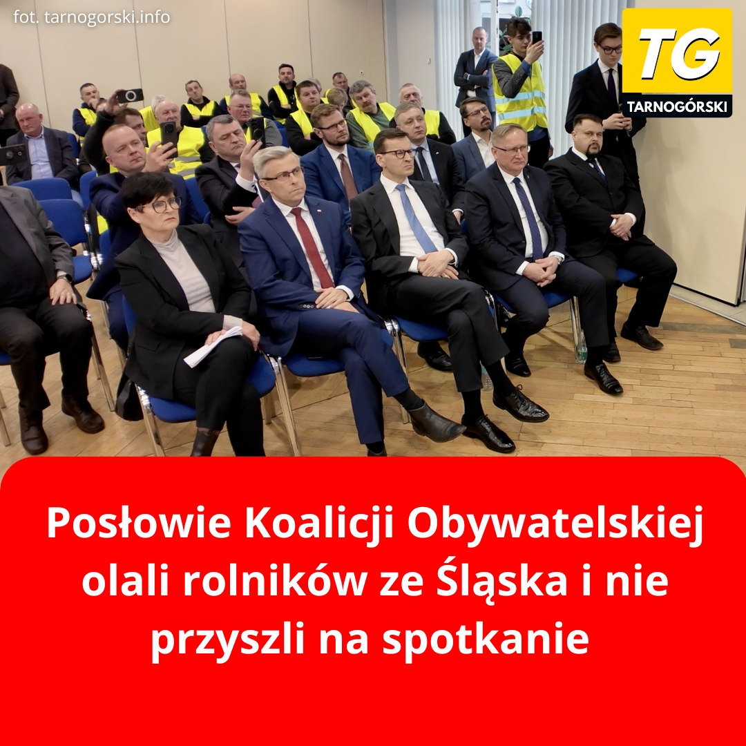 W czwartek w siedzibie Śląskiej Izby Rolniczej odbyło się spotkanie rolników z politykami. Choć sala była pełna, zabrakło na niej kluczowych przedstawicieli partii rządzącej.

Mimo zaproszeń, na spotkanie nie przyszedł żaden poseł Koalicji Obywatelskiej. Politycy KO po prostu