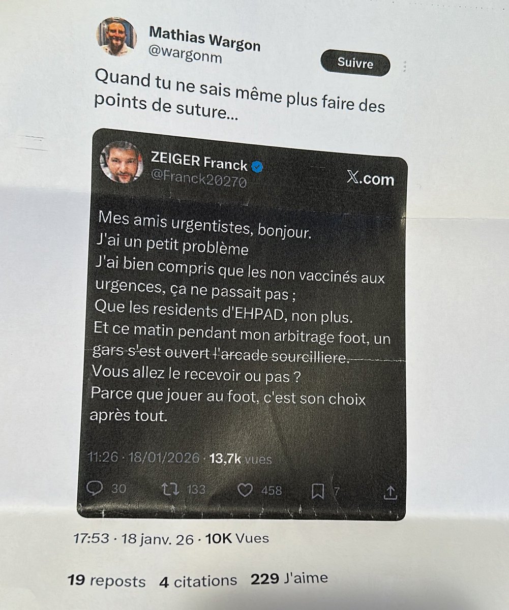 VirusWar's tweet image. Nouvelle plainte du Dr Franck Zeiger contre Mathias Wargon, cette fois-ci pour manque de confraternité.

Mathias Wargon après avoir discriminé publiquement les non vaccinés,  avait proféré des allégations humiliantes envers des confrères à l'origine de plaintes contre lui