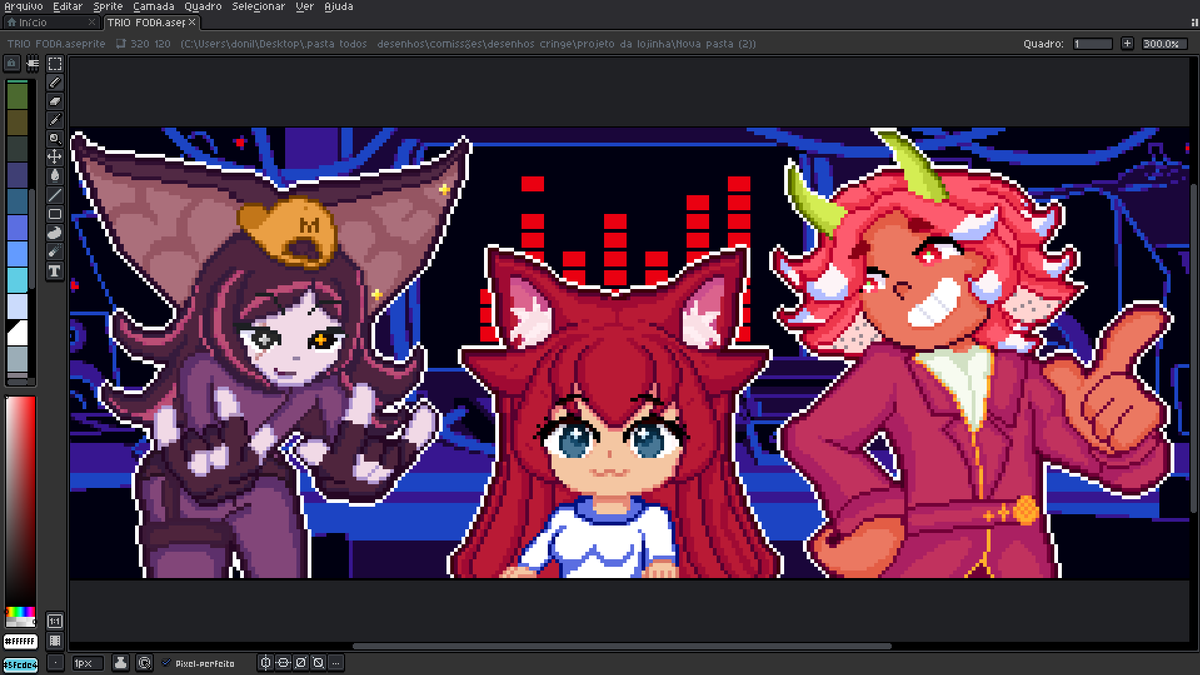 ATUALIZAÇÕES

Projetinho novo chegando e uma parte ta pronta
Com <a href="/Minkakau/">𝐌𝐢𝐧𝐤𝐚 🦇 🛩️ Vtuber</a> e <a href="/GusterPitaya/">Guster Pitaya 🩷🐲</a> 
#wipart #aseprite