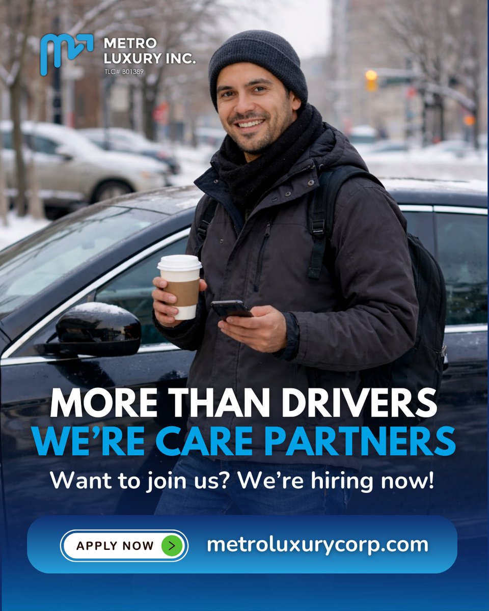 Driver Pay That Works for YOU 💸 
Pick up with Metro Luxury and get paid on YOUR terms.  📍 NYC – All Boroughs

 📞 Apply today and start earning fast  metroluxurycorp.com

#NowHiring #DriverJobs #HiringDrivers #JoinOurTeam #TransportationJobs