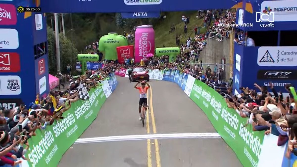 Egan Bernal wins #NacionalesRuta2026 in his town of Zipaquira, 2nd place for Sosa.