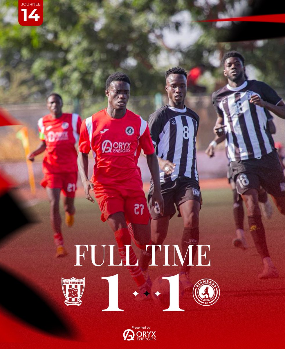 Malgré une nette domination et une seconde période très aboutie dans le jeu, le match a fini par un partage de points. Un nul frustrant au vu du contenu, mais une prestation encourageante dans le jeu pour nos Diambars.

⚽ RÉSULTATS DES MATCHES DU WEEK-END ⚽

🕳️ MATCHES AMICAUX