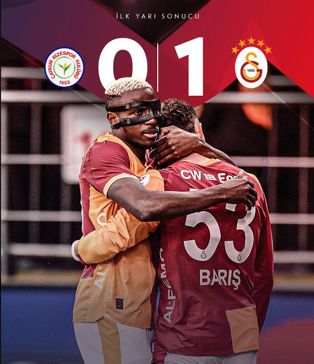 millibahislix's tweet photo. ⚽ Karşılaşmanın ilk yarısında, Barış Alper Yılmaz'ın golüyle Galatasaray'ın üstünlüğü var!  
#ÇRSvGS
Çaykur Rizespor 0-1 #Galatasaray https://t.co/lWaUF7gRec