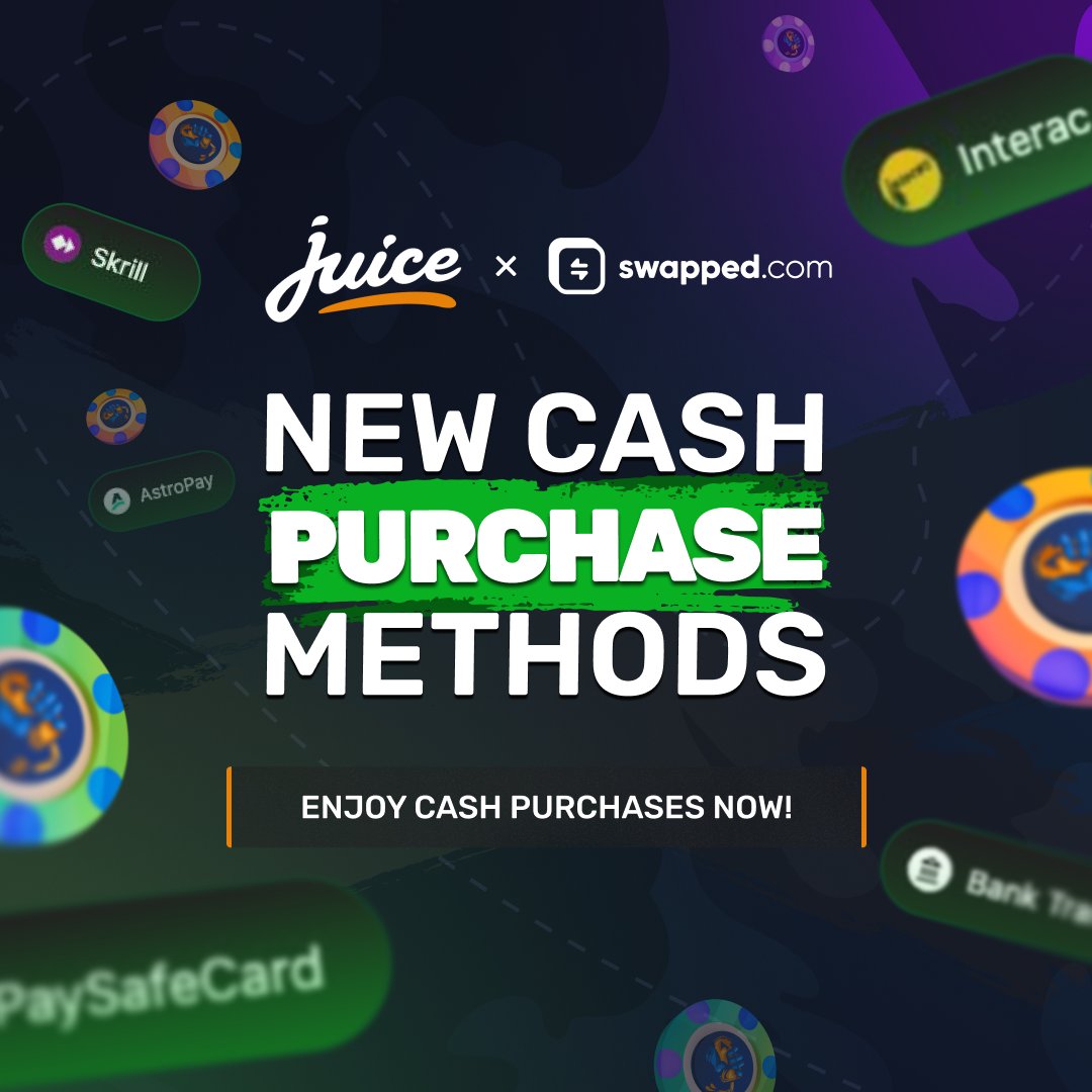 🚨 JUICERS! We’re excited to announce that Swapped is now available for fiat purchases. 🧃

Repost, like, &amp; reply for a chance to win 100 Chips! 💦