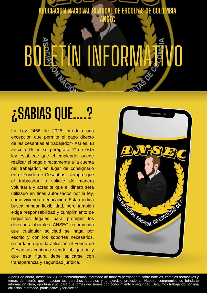 Comunicado General a los Asociados y Escoltas del PPUNP.
<a href="/ANSECNACIONAL/">Asociación Nacional Sindical Escolta De Colombia</a>