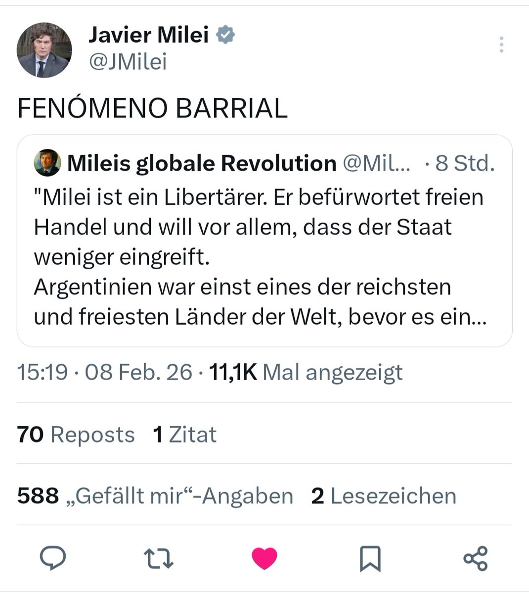 Mileis globale Revolution tweet media