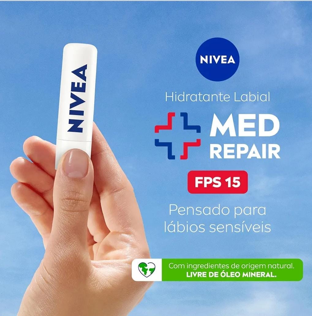 PROTEJA TEU BEICINHO

✅ *NIVEA Protetor Labial Med Repair FPS15 4,8g*

🔥 ~DE 27,90~ | *POR 13,43* 
↪️ _Selecione comprar com recorrência. Cancele quando quiser._

🔗 amzn.to/4aDBsr1