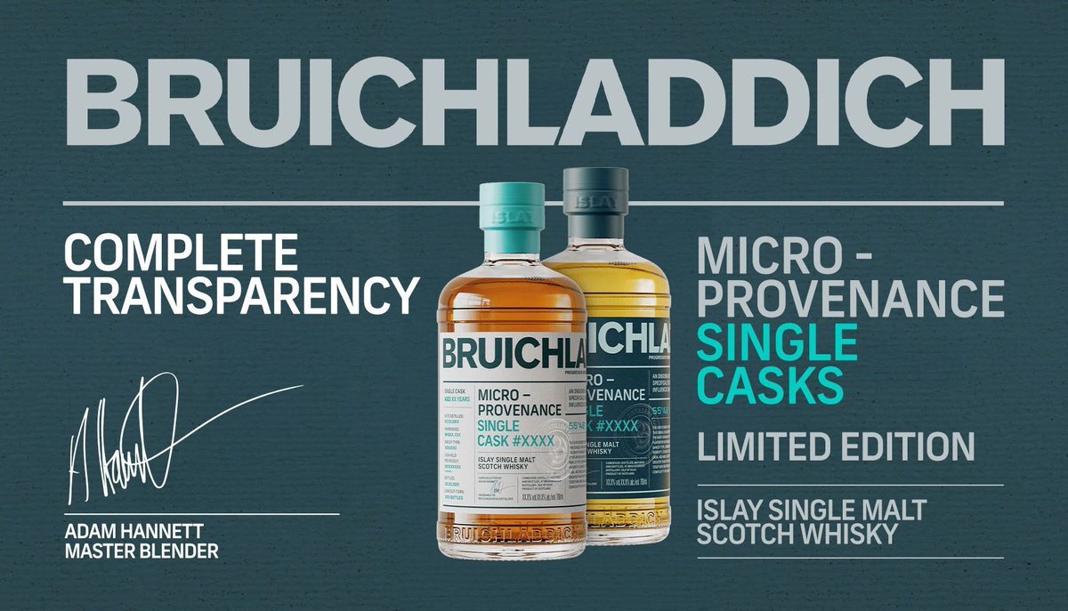HTFWhisky's tweet image. Bruichladdich Micro Provenance: From barley to cask, to Islay’s unique micro-climate, every bottle tells its own story. 

Take a look ⬇️
htfw.com/brands/bruichl…

#Bruichladdich #microprovenance #singlemalt #scotch #islaywhisky #singlecask #whiskyshop #hardtofindwhisky #htfw