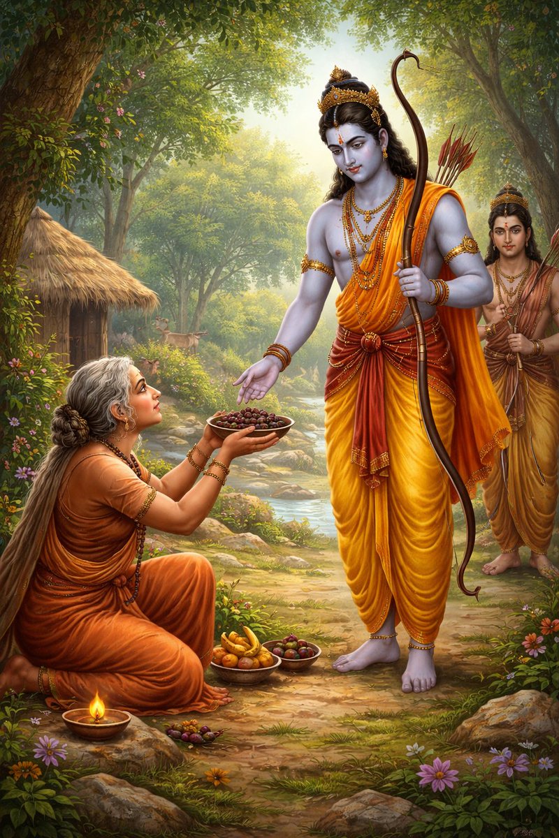 Shravistha_'s tweet photo. शबरी जयंती | 9 फरवरी 2026, सोमवार
न भक्ति में आडंबर,
न प्रेम में भेद।
माता शबरी ने सिखाया—
ईश्वर को पाने के लिए केवल निष्कपट भाव ही पर्याप्त है।
फल नहीं, भाव देखा जाता है।
यही शबरी भक्ति का शाश्वत संदेश है।
शबरी जयंती की हार्दिक शुभकामनाएँ। https://t.co/O2aMeknUgo