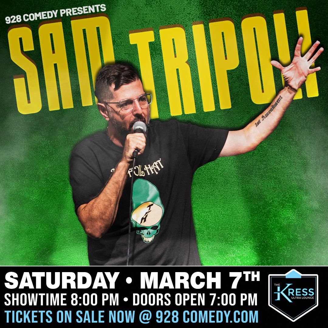 We're taking a deep dive on Saturday, March 7th when <a href="/samtripoli/">Sam Tripoli</a> returns to Yuma!

Tickets are available now and selling fast. If it's like last time, this show will sell out!
Ticket link in bio.

#928Comedy #YumaAZ #Yuma #ThingsToDoInYuma