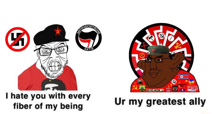 redlat_'s tweet image. No se combatió el bolchevismo para que 85 años después le hagan referencia positiva a una forma del mismo.

Los rojipardos subestiman el anticomunismo del fascismo y el antifascismo de los comunistas.