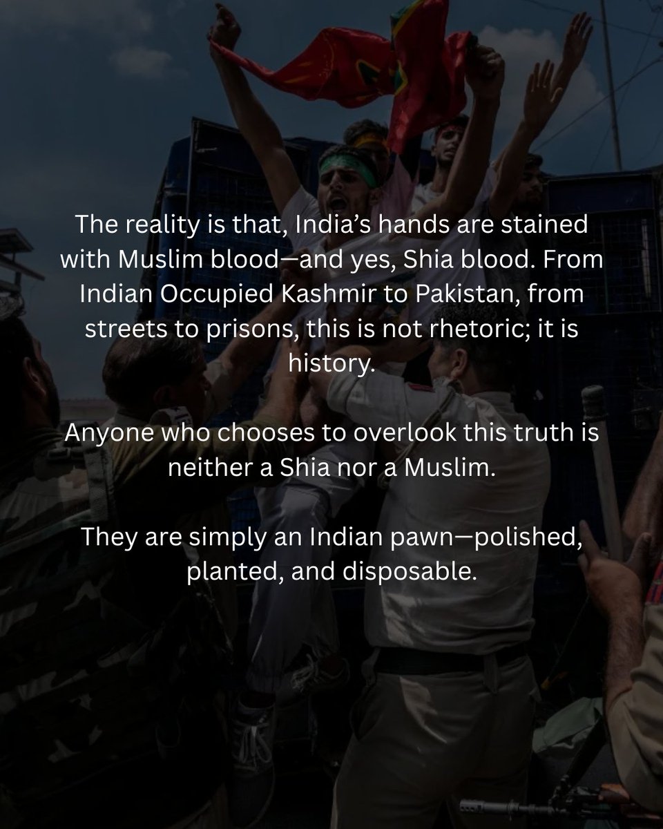 Geelani01's tweet photo. @Mohsin_o2 The people in the video represent no community. They are nothing more than paid Indian stooges, performing exactly as their masters command. The Shia community of Kashmir has no connection whatsoever with these impostors or their staged narrative. https://t.co/wAjkSD7qBk