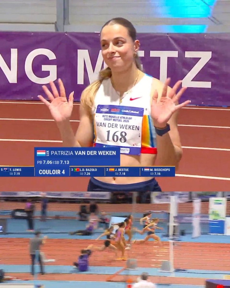 7.08s!!

Patrizia van der Weken 🇱🇺 ran a Season's Best (SB) of 7.08s to win the women's 60m at the Meeting Metz!

She edged a really strong Minke Bisschops 🇳🇱 who ran a new PB of 7.11s, while Jael Bestue 🇪🇸 finished 3rd in 7.19s.
