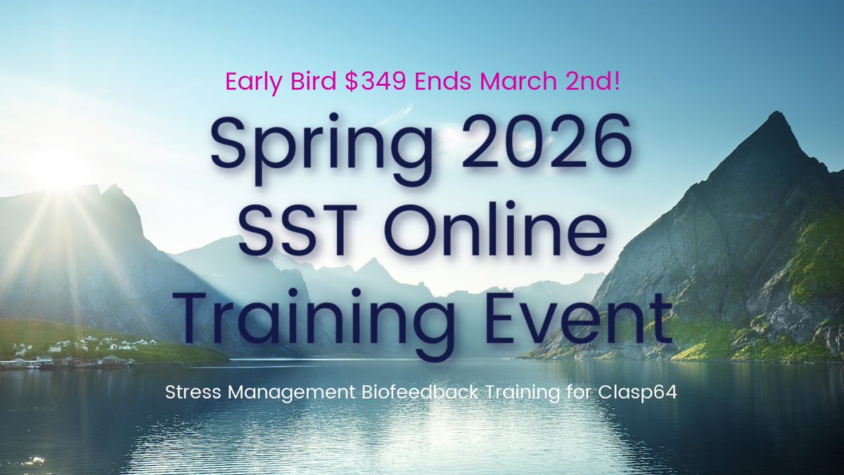SeriouslySmartT's tweet photo. 🌼 Spring into knowledge with SST! Our Early Bird offer gives you access to cutting-edge stress management techniques and 17+ CEUs—all from the comfort of your home! 🌟 Register today at https://t.co/IWg6geeb1R #SSTOffice #Q9 #S8 #SCIO #Clasp64 #BiofeedbackTraining https://t.co/f7EYe62HEQ