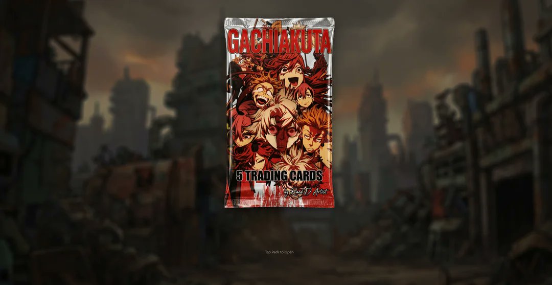 RaedDArtist's tweet photo. Hello everyone, #GACHIAKUTA  , i  decided to make a website where people can try to open booster  packs and see what they get just as a little fun test

You can try it here: https://t.co/Mjd4tsmEON

Share screenshot collecting all cards  #TCG #Anime @KEI_URANA  #gachiakuta161 https://t.co/QmLtrNr6dW