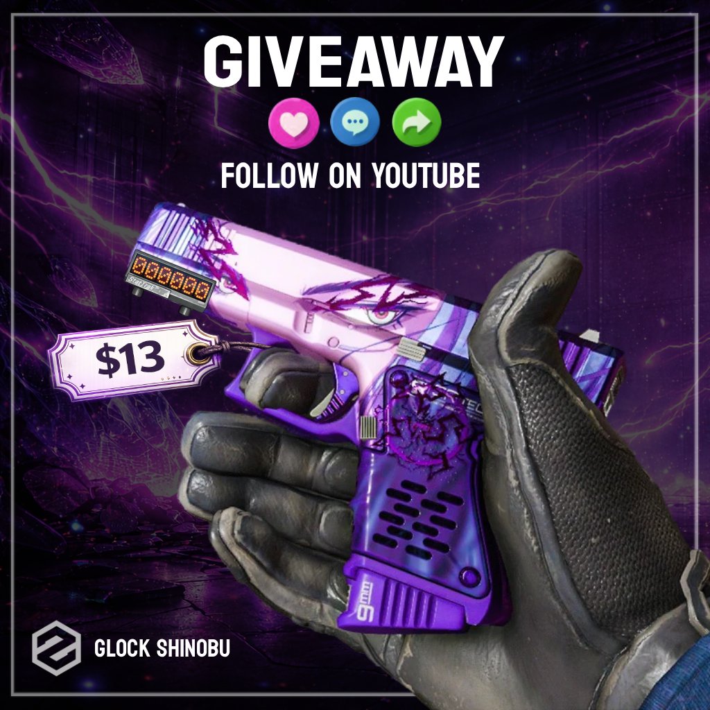 zevoCS2's tweet photo. CS2 GIVEAWAY 🎁
$13 | StatTrak™ Glock-18 | Shinobu (WW) 🔥

🔁 Retweet
✅ Follow @JoJo_Pack &amp; @zevoCS2
✅ Subscribe https://t.co/zwNSkwbuTi (show proof)
🏷️Tag a friend

⏰ Giveaway ends in 72 hours! Good luck!
#CS2Giveaway #CS2 #CSGOGiveaway #Giveaway https://t.co/twxDaWKwKv