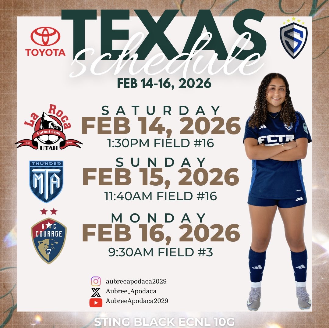 Aubree_Apodaca's tweet photo. ECNL Texas Schedule!!🤠⚽️ #stingblack https://t.co/M6KNoT0GaD