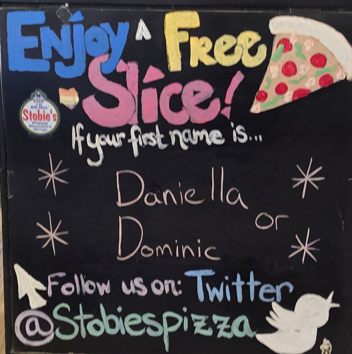 Enjoy a free🍕today if your first name is🥁🥁🥁🥁 Daniella or Dominic 
•
🍕
•
🍕
#Daniella #Dominic #namedayslice #kingofthebigslice®️👑 #superbowlsunday
delivery starts at 11 AM 
Call 519-432-2228 or click or Uber Eats or DoorDash
☎️📲💻🍕🍗🌯🥟🥗🚗😍
🍕