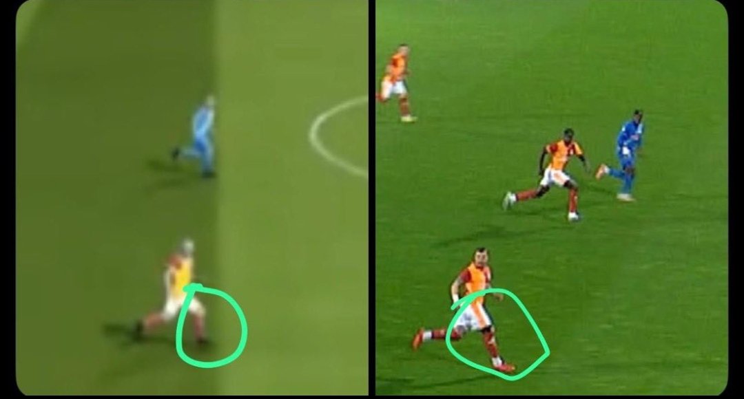 13 dk sonra VAR dan çizilen çizgi. Abdulkerimin ayağı düz adım atarken VAR da dizden kırıp ayağı geri çekmişler 😂😂😂 Temiz lig aynen amına koyum