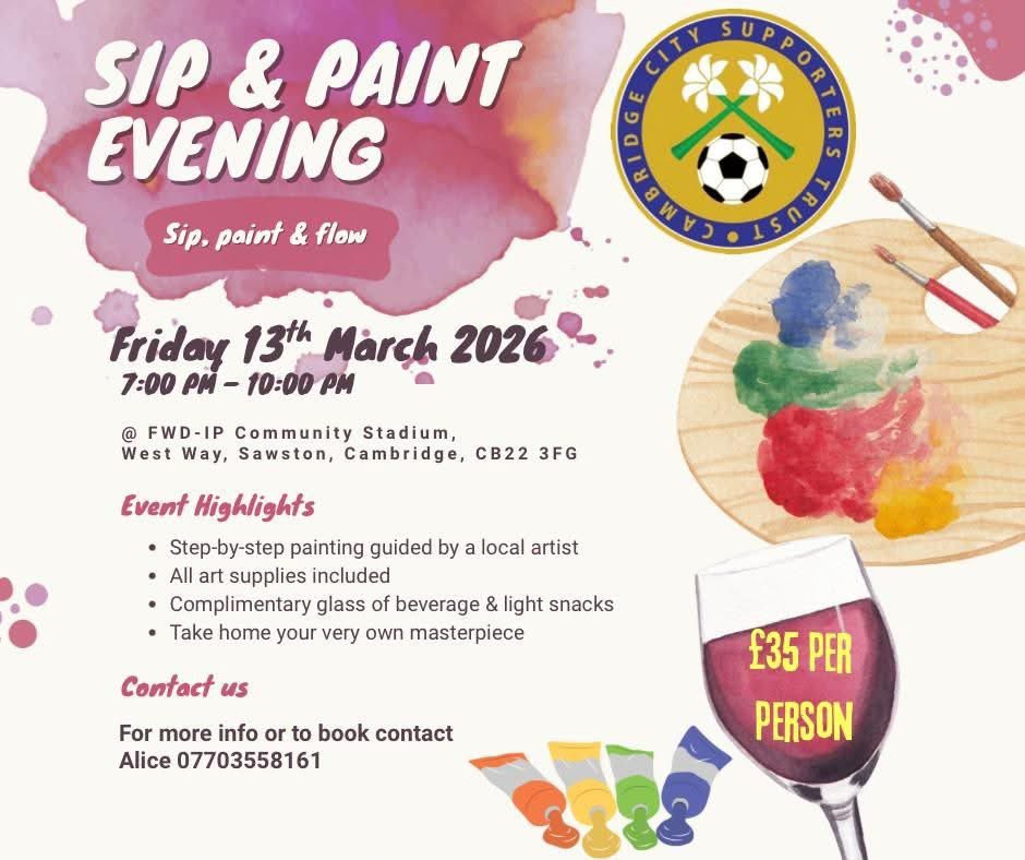 🖌️🖌️ By Far The Best Fundraiser Last Year... Book Now So You Don't Miss Out 🫟🫟

cambridgecityfc.com/event-details/…