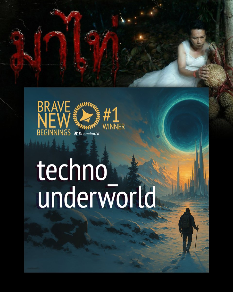 technoundrworld's tweet photo. Dreamina AI x https://t.co/8Eq8pUXg1c BRAVE NEW BEGINNINGS 
1st Place Winner

Ma-Thai
Lonely durian farmer → ancient force → Thai horror → becomes 'it'. Brave new beginning.
Full film soon!

Thank you
@dreamina_ai  and @escapeaimedia  🏆 #MaThai" https://t.co/NSQWgTHxwa