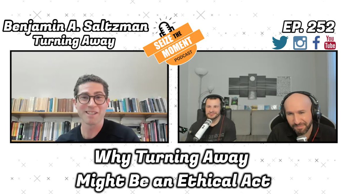 On ep 252, welcome <a href="/b_a_saltzman/">Benjamin A. Saltzman</a> to discuss pain avoidance, why it’s a moral topic, Plato’s tripartite concept of the soul and turning away as a mark of confusion, Hannah Arendt, and misinterpreting averted gazes as the basis of totalitarianism.

Full ep: youtu.be/X_yIXKggMlY