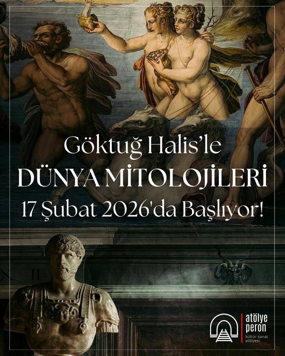 peron_atolye's tweet photo. Mitolog Göktuğ Halis'le 17 Şubat itibariyle dünya mitolojilerinin geniş külliyatını anlamaya doğru büyük bir adım atıyoruz...
https://t.co/ucaD9wb07r https://t.co/hlJX605Sx7