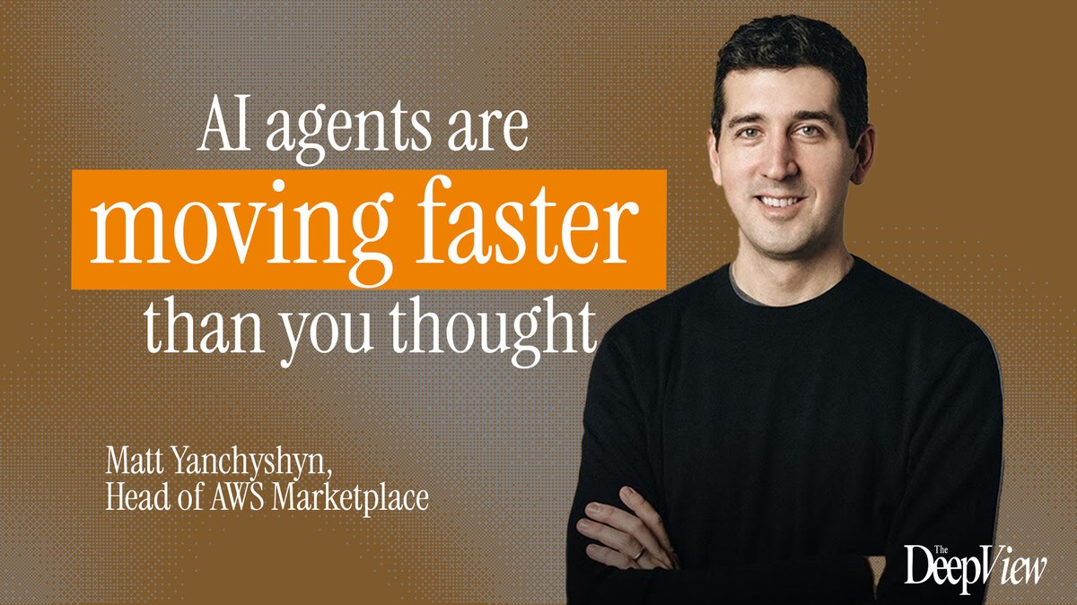 theDeepView's tweet image. 🎧 New episode of @TheDeepView #podcast features a conversation with Matt Yanchyshyn of @awscloud on how #AI #agents have become the faster growing category in the history of the world's largest #cloud platform. 
tdv.transistor.fm/episodes/30-ai…