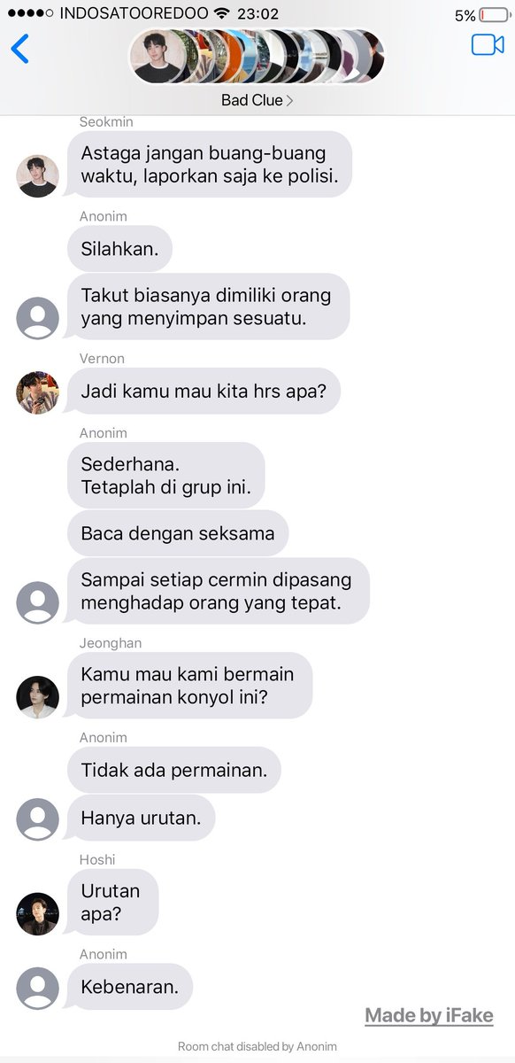 _ilythemost84's tweet photo. Bad clue; svt ot-13 prompt au

13 orang yang pernah satu sekolah terjebak dalam 1 grup chat,
Mengungkap rahasia masa kini dan dosa masa lalu mereka satu-persatu.

crime, mystery, thriller
((Kalo rame aja aku debutin))