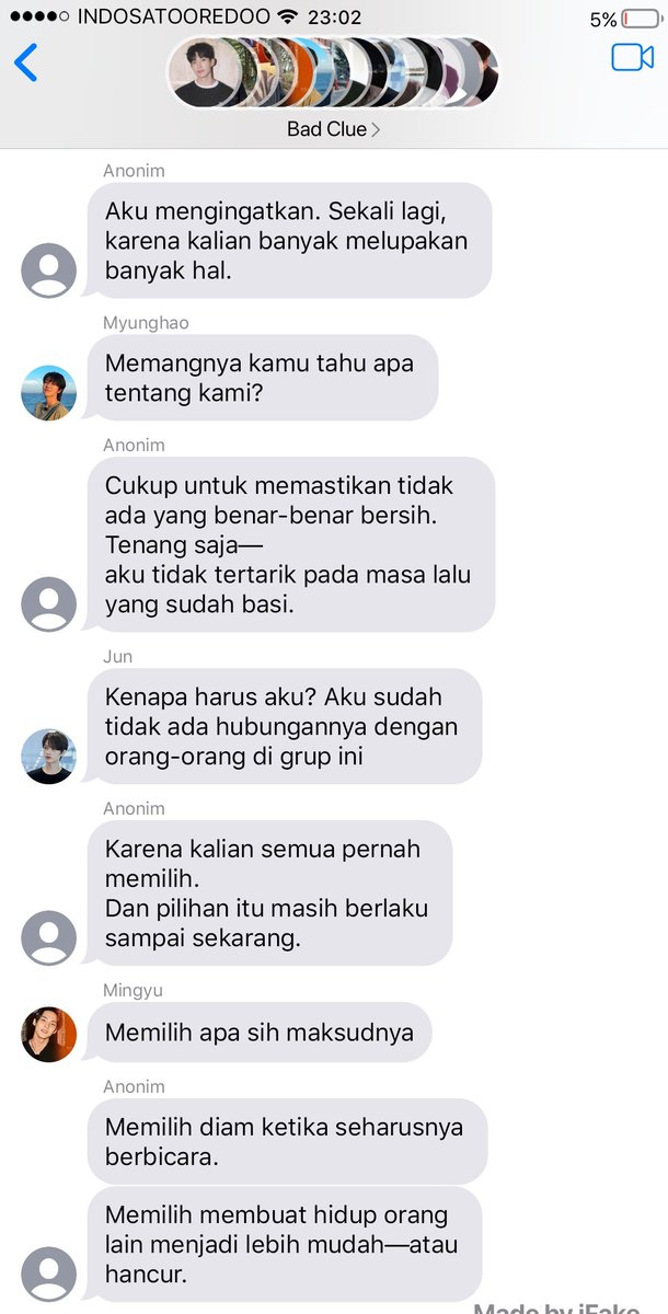 _ilythemost84's tweet photo. Bad clue; svt ot-13 prompt au

13 orang yang pernah satu sekolah terjebak dalam 1 grup chat,
Mengungkap rahasia masa kini dan dosa masa lalu mereka satu-persatu.

crime, mystery, thriller
((Kalo rame aja aku debutin))