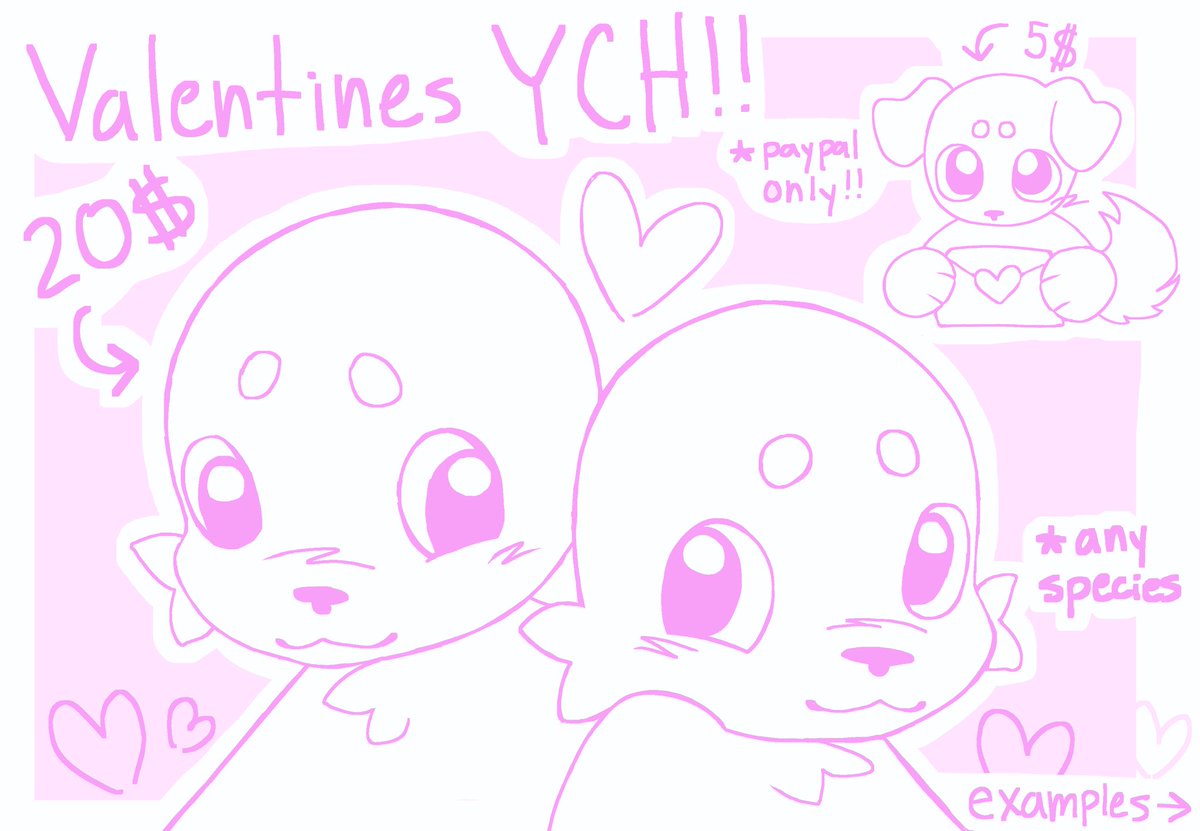 Valentines YCH is open!! :3 DM me if you’re interested! 💘
#ychcommission #Fursona #furryartist