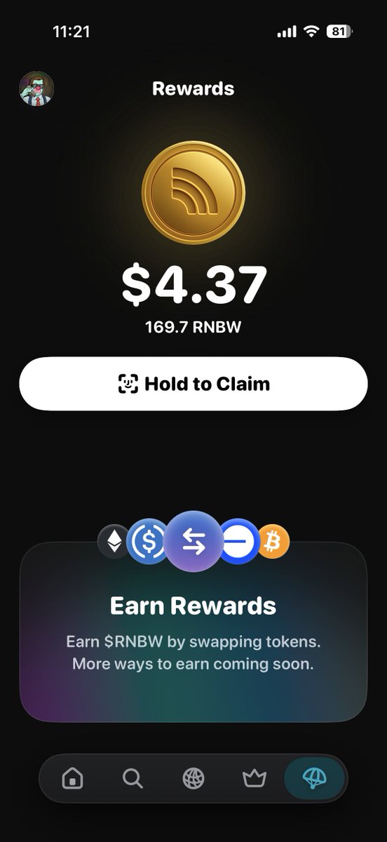 Reminder to check the same tab you claimed your $RNBW airdrop for $RNBW rewards based on your continued usage of <a href="/rainbowdotme/">Rainbow</a>.

These are distributed in close to real time (thanks to <a href="/maxzhakun/">Maks Zhakun</a>)

Note: These are funded via Rainbow's revenue, not emissions.