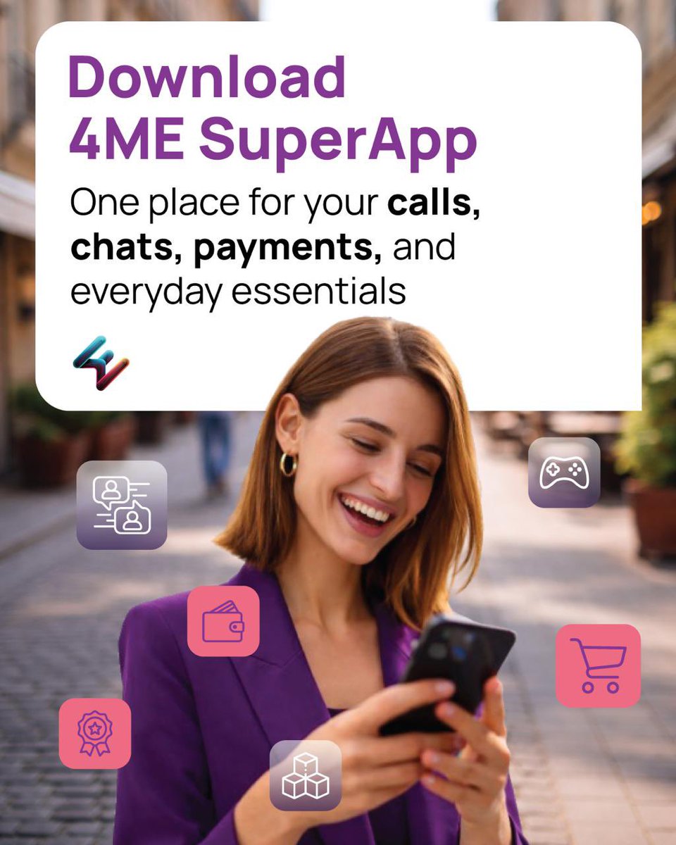Calls, chats, payments, all in one place.
Download 4ME SuperApp.

#4ME #SuperApp