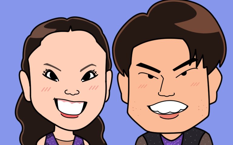 新作似顔絵】 吉田唄菜・森田真沙也（うたまさペア）