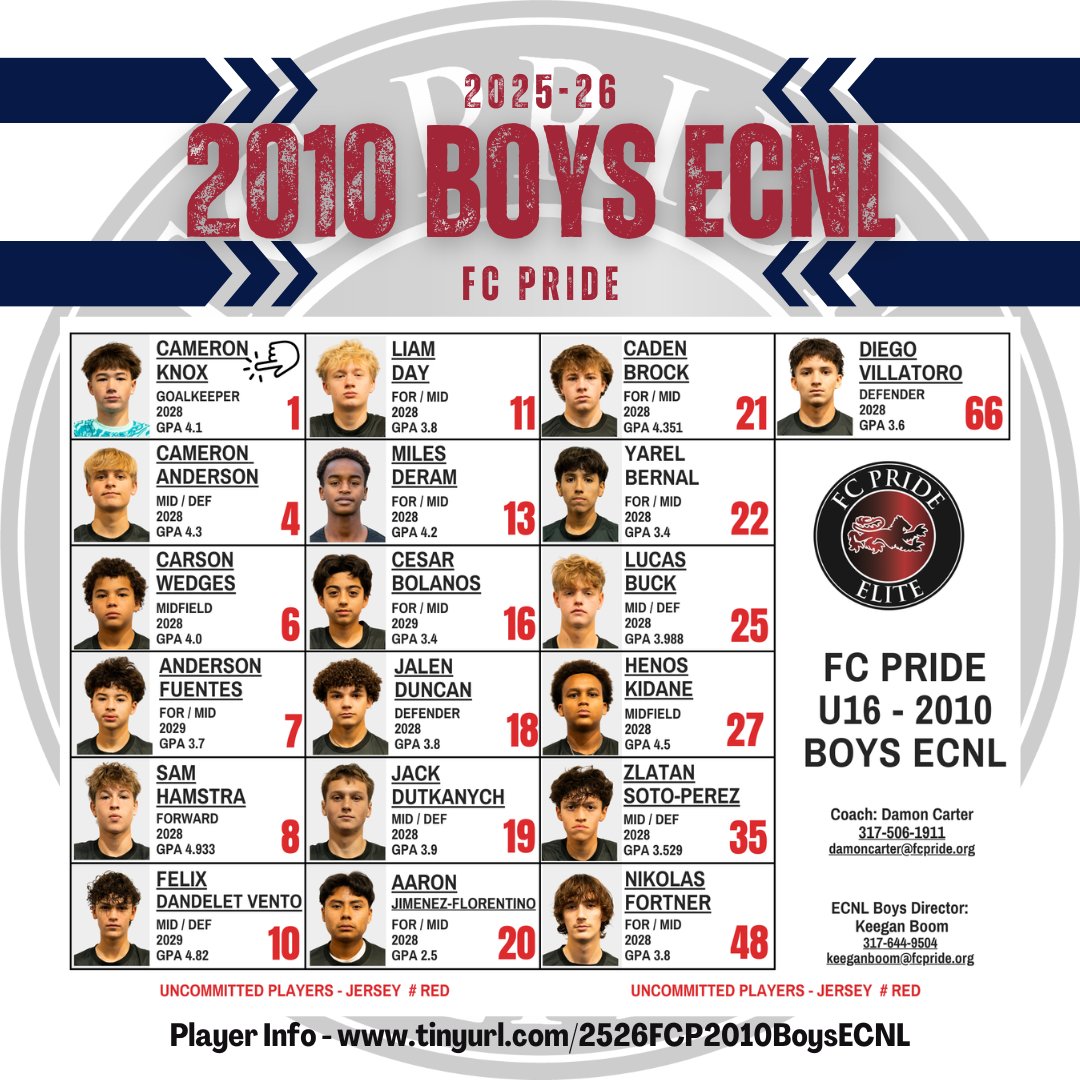 FCP_Boys_ECNL's tweet photo. ⚽️ SC del Sol PDT
📅 Sat, 2/14
👕 U19 - 9:00am
👕 U16 - 9:45am &amp; 3:00pm
🏟️ Arizona Athletic Grounds

2007/08 Player Info - https://t.co/vsOsjziHbU

2010 Player Info - https://t.co/CzbMUfcyU9

🔴⚽️⚪️

@FCPRIDESOCCER 
@FCPride08bECNL 
@FCPride10BECNL https://t.co/0WWp1gvWOW