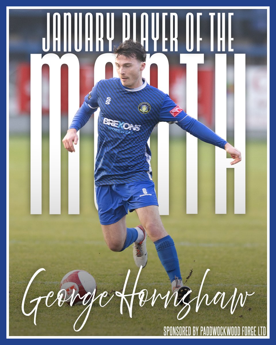A huge congratulations goes to George Hornshaw for receiving the Paddockwood Forge Ltd January Player of the Month award, earning a massive 43% of the votes. George is sponsored by Jed Hallam (Home), Kev Fisher (Away), and Dave Horsley (Third).

gainsboroughtrinity.com/news/team-news…