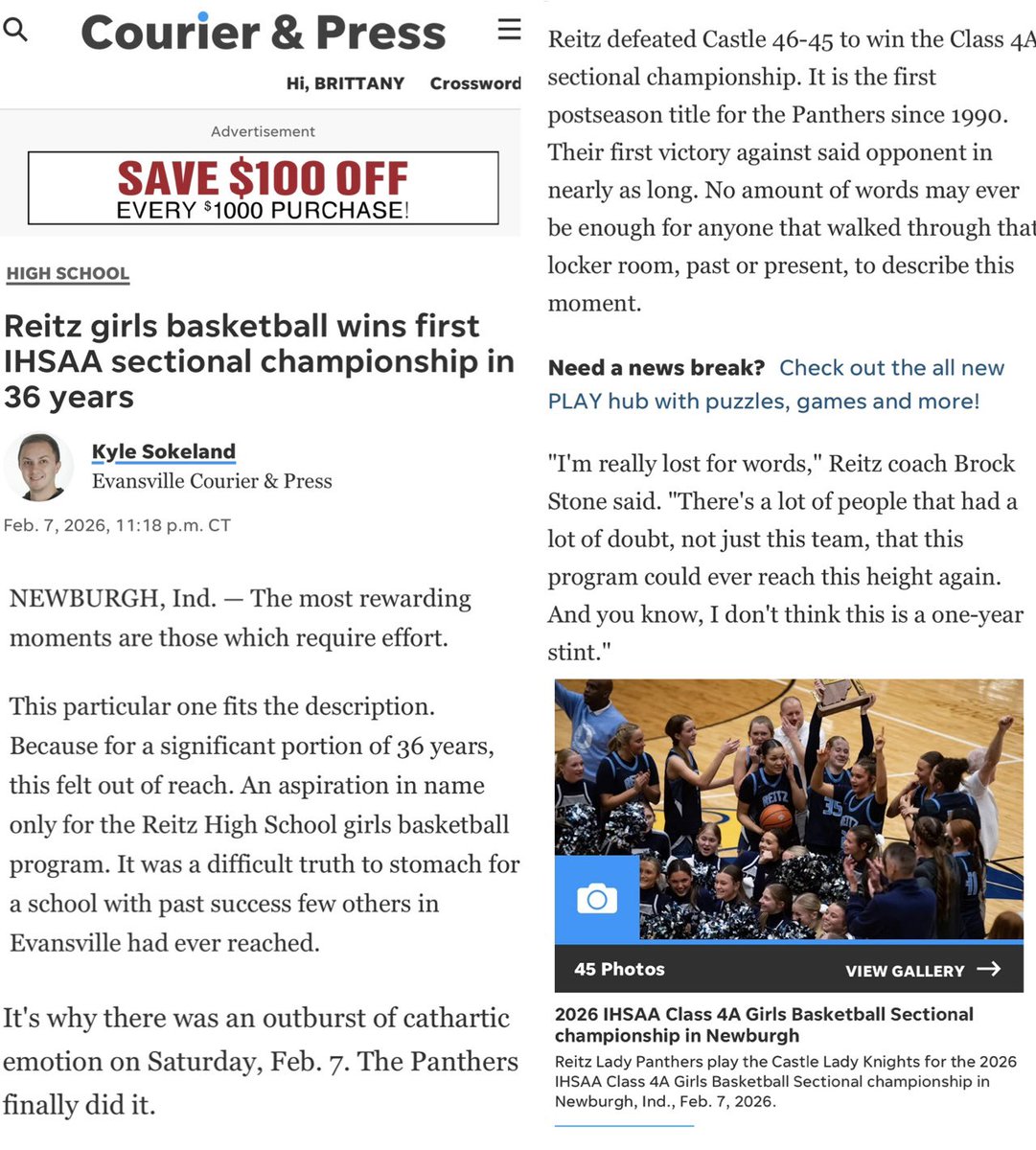 Reitzgirlsbball's tweet photo. Sectional Champions!!!! Proud of this team! @ReitzAthletics @reitz_rowdies https://t.co/pIhhpaYlxj