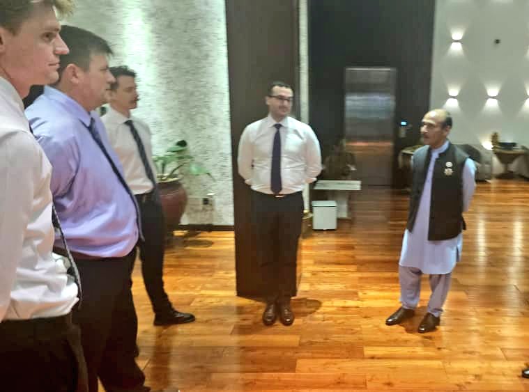 IHRC Chief in conversation with diplomats from Malta,  US , France, and Greenland.