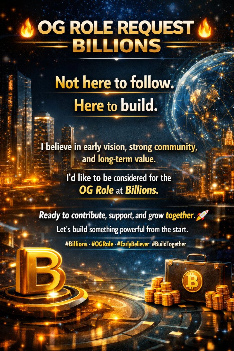 moh90811's tweet photo. I believe in early vision, strong community, and long-term value.
Iโd like to be considered for the OG Role at Billions.
Ready to contribute, support, and grow together ๐
Letโs build something powerful from the start.
#Billions #OGRole
@billions_ntwk https://t.co/k9Z73tJO8v