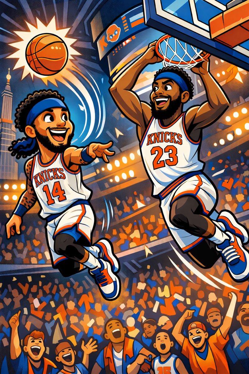 Knickanator_'s tweet photo. #DailyKnickanation 

What I am most eager for today outside of a Knicks win?

A lob from Jose Alvarado to Mitchell Robinson. https://t.co/vilNgrK01r