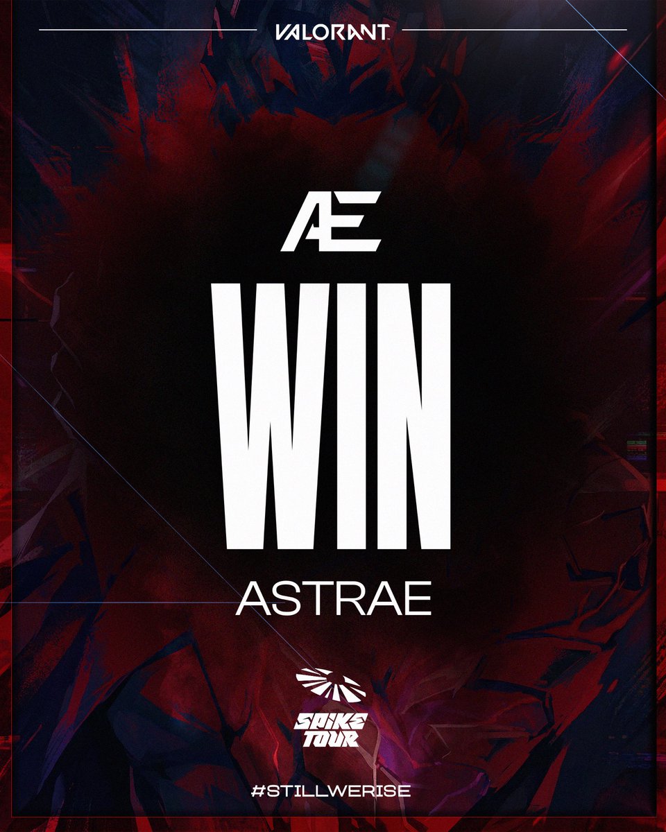 AstraeEsport's tweet photo. 🔫 Spike Tour !
♦️Playoffs | Finale LB 

ON EST EN FINAAAAAALE !

✅ VICTOIRE 13-10 

#AEWIN #StillWeRise #SpikeTour https://t.co/CGNKKN8vVP