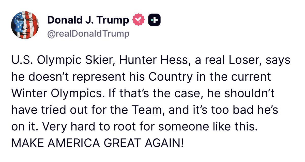 Hunter Hess, a real loser. 💯
