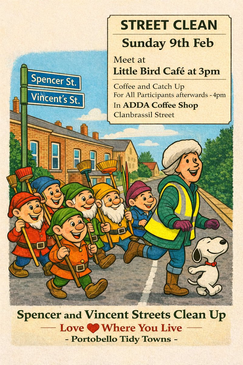 HughGillanders's tweet photo. Wonderful day at the office- rain held away!!
With team on Spencer and Vincent’s streets in Portobello.
Most wonderful group of people.
Heigh Ho!!!
#streetclean #TidyTowns #portobello #Dublin8 #Neighbours https://t.co/1DJQRXROZR