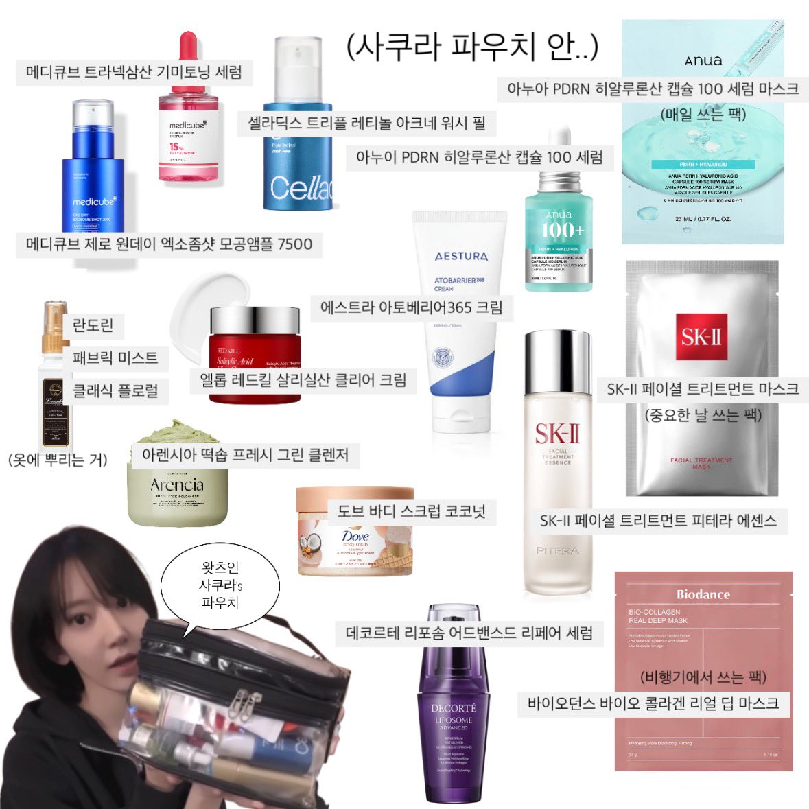사쿠라 파우치 안에 있는 것들.. 정보